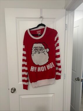 JEM Red and White Santa 'Ho! Ho! Ho!' Women's Sweater
